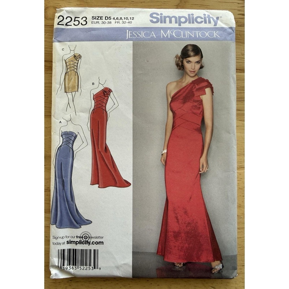 Simplicity Jessica McClintock Pattern Misses' Evening Dress In 2-Lengths Sz 4-12